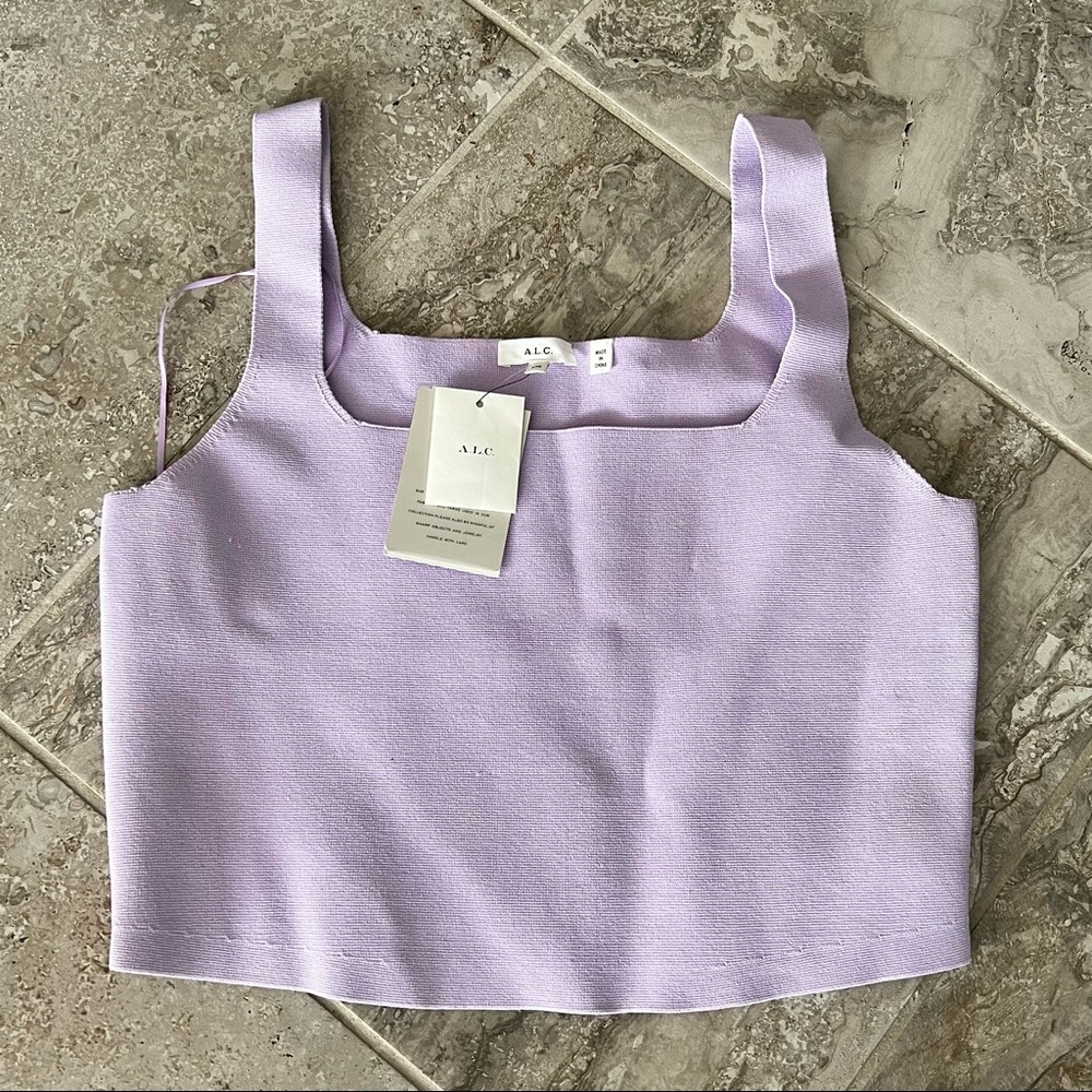 A.L.C. Victoria Knit Top in Purple Lavender, Square Neck, Plus Size XXL, NWT - Picture 9 of 11